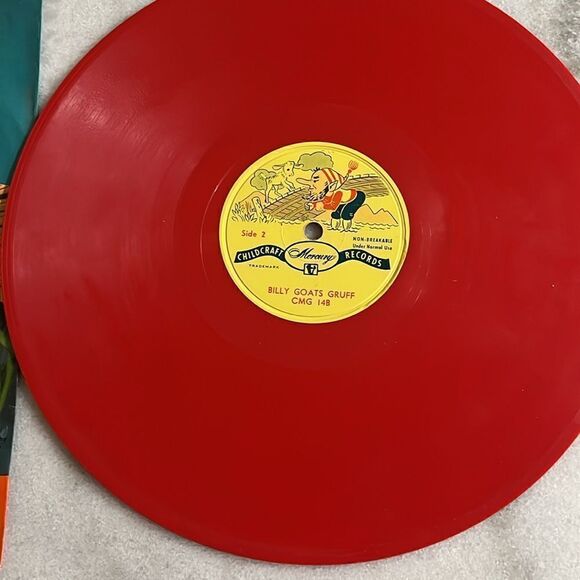 Mercury Records Vintage RARE Red 78 Vinyl Billy Goat Gruff Boris Karloff - Picture 3 of 10
